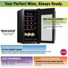 image:imageNutrichef 15 Bottle Wine Fridge Red and White Wine Chiller Adjustable Temp Control 41F to 64F Ultra Quiet Operation Mini Wine Cooler Built for Home Office Kitchen Counter 27x13x17 IN