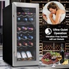 image:imageNutrichef 18 Bottle Wine Fridge  Dual Zone Wine Chiller  Adjustable Temperature 41F to 64F  Ultra Quiet Operation  Wine Cooler For Home amp Office  Free Standing 32x13x19 IN  Black