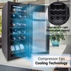 image:imageNutrichef 18 Bottle Wine Fridge  Dual Zone Wine Chiller  Adjustable Temperature 41F to 64F  Ultra Quiet Operation  Wine Cooler For Home amp Office  Free Standing 32x13x19 IN  Black
