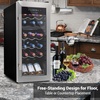 image:imageNutrichef 18 Bottle Wine Fridge  Dual Zone Wine Chiller  Adjustable Temperature 41F to 64F  Ultra Quiet Operation  Wine Cooler For Home amp Office  Free Standing 32x13x19 IN  Black