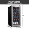 image:imageNutrichef 18 Bottle Wine Fridge  Dual Zone Wine Chiller  Adjustable Temperature 41F to 64F  Ultra Quiet Operation  Wine Cooler For Home amp Office  Free Standing 32x13x19 IN  Black