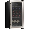 image:imageNutrichef 15 Bottle Wine Fridge Red and White Wine Chiller Adjustable Temp Control 41F to 64F Ultra Quiet Operation Mini Wine Cooler Built for Home Office Kitchen Counter 27x13x17 IN