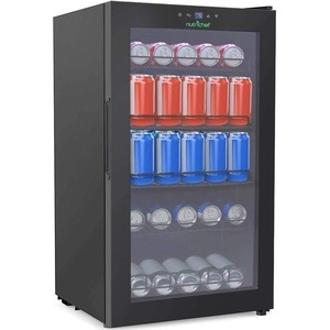 image:image1869 Gallon FreestandingKitchen Countertop Black Electric Beverage Center Cooler Soda Beer Refrigerator wBuiltin Fan Clear Glass Door 132Can Canned Beverage Mini Fridge