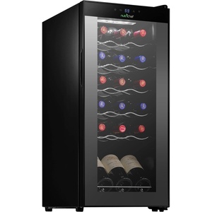 image:imageNutrichef 18 Bottle Slim Wine Fridge  Red amp White Wine Chiller  Adjustable Temperature Control 41F to 64F  Ultra Quiet Operation  Mini Wine Cooler for Home amp Office 30x13x17 IN