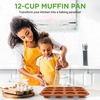 image:imageNutriChef 13 NonStick Muffin Baking Pan  Premium Dark Gray Carbon Steel Bake Tray Commercial Grade Restaurant Quality Metal Bakeware  Dishwasher Safenonstick muffin pan  copper