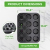 image:imageNutriChef 13 NonStick Muffin Baking Pan  Premium Dark Gray Carbon Steel Bake Tray Commercial Grade Restaurant Quality Metal Bakeware  Dishwasher Safenonstick muffin pan  dark gray