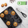 image:imageNutriChef 13 NonStick Muffin Baking Pan  Premium Dark Gray Carbon Steel Bake Tray Commercial Grade Restaurant Quality Metal Bakeware  Dishwasher Safenonstick muffin pan  black