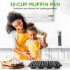 image:imageNutriChef 13 NonStick Muffin Baking Pan  Premium Dark Gray Carbon Steel Bake Tray Commercial Grade Restaurant Quality Metal Bakeware  Dishwasher Safenonstick muffin pan  dark gray