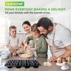 image:imageNutriChef 13 NonStick Muffin Baking Pan  Premium Dark Gray Carbon Steel Bake Tray Commercial Grade Restaurant Quality Metal Bakeware  Dishwasher Safenonstick muffin pan  black