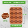 image:imageNutriChef 13 NonStick Muffin Baking Pan  Premium Dark Gray Carbon Steel Bake Tray Commercial Grade Restaurant Quality Metal Bakeware  Dishwasher Safenonstick muffin pan  copper