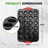 image:imageNutriChef 24Cup Nonstick Mini Muffin Pan  Heavy Duty Carbon Steel Bakeware Tray with Red Silicone Handles  Bake Mini Cupcakes Muffins amp Savory Treats  16 x 10 Black