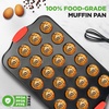 image:imageNutriChef 24Cup Nonstick Mini Muffin Pan  Heavy Duty Carbon Steel Bakeware Tray with Red Silicone Handles  Bake Mini Cupcakes Muffins amp Savory Treats  16 x 10 Black