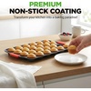 image:imageNutriChef 24Cup Nonstick Mini Muffin Pan  Heavy Duty Carbon Steel Bakeware Tray with Red Silicone Handles  Bake Mini Cupcakes Muffins amp Savory Treats  16 x 10 Black