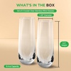 image:imageNutriChef 2Piece Stemless Champagne Flutes Set  64 Tall Crystal Glasses with Thick Heavy Base  Prosecco Wine Flute Highball Glass Mimosa Cocktail Glass Set Bar Glassware  Dishwasher SafeSet of 2