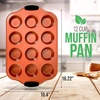 image:imageNutrichef 12 Cup Muffin Pan Durable and Nonstick Carbon Steel Bake Pan with Silicone Handles Kitchen Essential Cupcake Pan Stain Resistant Easy Clean PFOA PFOS PTFE Free 1622 x 1043Copper