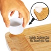 image:imageBamboo Cheese Cutting Board Set  Flat Wood Serving Platter for Picnic Food or Wine Rectangle Fruit and Meat Plate Kit wBowl Closing Drawer Tray 4 Stainless Steel Knives  NutriChef PKCZBD10