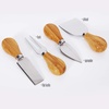 image:imageBamboo Cheese Cutting Board Set  Flat Wood Serving Platter for Picnic Food or Wine Rectangle Fruit and Meat Plate Kit wBowl Closing Drawer Tray 4 Stainless Steel Knives  NutriChef PKCZBD10