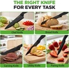 image:imageNutriChef 7 Piece Kitchen Knife Set  Stainless Steel Kitchen Precision Knives Set w 5 Knives amp Bonus Sharpener Acrylic Block Stand  Cutting Slicing Chopping Dicing  NCKNS7X