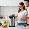 image:imageNutriChef Electric Water Boiler and Warmer  3L317 Qt Stainless Steel Electric Hot Water Dispenser wRotating Base Auto Shut Off Safety Lock Instant Heating for Coffee amp Tea NCHUB1332 Quarts