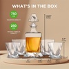 image:imageNutriChef Glass Whiskey Decanter  850ml Globe Whiskey Carafe Alcohol Decanter Set with Glasses  Liquor Decanter w Stopper amp Base For Brandy Wine Cognac Rum Gin Scotch Bourbon254 Ounces