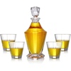 image:imageNutriChef Glass Whiskey Decanter  850ml Globe Whiskey Carafe Alcohol Decanter Set with Glasses  Liquor Decanter w Stopper amp Base For Brandy Wine Cognac Rum Gin Scotch Bourbon287 Ounces