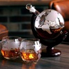 image:imageNutriChef Glass Whiskey Decanter  850ml Globe Whiskey Carafe Alcohol Decanter Set with Glasses  Liquor Decanter w Stopper amp Base For Brandy Wine Cognac Rum Gin Scotch Bourbon287 Ounces