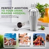image:imageNutriChef Mixology Bartender Cocktail Shaker Set  Includes 15 amp 30 oz Stainless Steel Shakers 6 Bottle Pourers amp More  Essential Martini Making Kit  Drink Mixing Set  15 Piece Cocktail Bar Set3 Piece Set