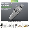 image:imageNutriChef Mixology Bartender Cocktail Shaker Set  Includes 15 amp 30 oz Stainless Steel Shakers 6 Bottle Pourers amp More  Essential Martini Making Kit  Drink Mixing Set  15 Piece Cocktail Bar Set7 Piece Set
