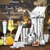 image:imageNutriChef Mixology Bartender Cocktail Shaker Set  Includes 15 amp 30 oz Stainless Steel Shakers 6 Bottle Pourers amp More  Essential Martini Making Kit  Drink Mixing Set  15 Piece Cocktail Bar Set15 Piece Set