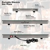 image:imageNutriChef Stainless Warming Hot Plate  Keep Food Warm w Portable Electric Food Tray Dish Warmer w Black Glass Top For Restaurant Parties Buffet Serving Table or Countertop Use