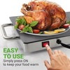 image:imageNutriChef Stainless Warming Hot Plate  Keep Food Warm w Portable Electric Food Tray Dish Warmer w Black Glass Top For Restaurant Parties Buffet Serving Table or Countertop Use  AZPKWTR30