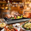 image:imageNutriChef Stainless Warming Hot Plate  Keep Food Warm w Portable Electric Food Tray Dish Warmer w Black Glass Top For Restaurant Parties Buffet Serving Table or Countertop Use