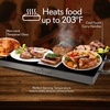 image:imageStainless Steel Warming Hot Plate  Keep Food Warm w Portable Electric Food Tray Dish Warmer w Black Glass Top For Restaurant Parties Buffet Serving Table or Countertop Use  NutriChef AZPKWTR15