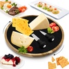 image:imageNutriChef JP Cons Catalog Master Rotating Lazy Susan Cheese Board12 Inch Diameter Acacia Wood Platter Turntable Serving Set wSlate Stone PlateStainlessSteel Cutting KnivesFor Picnic PKCZBD40