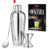 image:imageNutriChef Mixology Bartender Cocktail Shaker Set  Includes 15 amp 30 oz Stainless Steel Shakers 6 Bottle Pourers amp More  Essential Martini Making Kit  Drink Mixing Set  15 Piece Cocktail Bar Set3 Piece Set
