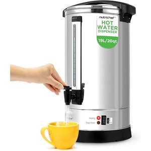 image:imageNutriChef Electric Water Boiler and Warmer  3L317 Qt Stainless Steel Electric Hot Water Dispenser wRotating Base Auto Shut Off Safety Lock Instant Heating for Coffee amp Tea NCHUB13201 Quarts