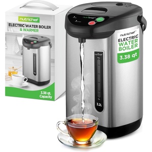 image:imageNutriChef Hot Water Urn Pot Insulated Stainless SteelAuto amp Manual DispenseAuto BoilerSafety Lock Shutoff 338 QT 32L  Auto Boiler Shut Off  PKWK4334 Quarts