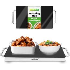 image:imageNutrichef Electric Hot Plate Tray Dish Warmer with Black Glass Top  Ideal for Home Buffet Parties Kitchen amp Dinners  Portable amp Perfect for Tables or Countertops  145 L x 86 W145 x 86 Inches