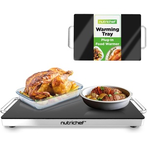 image:imageNutrichef Electric Hot Plate Tray Dish Warmer with Black Glass Top  Ideal for Home Buffet Parties Kitchen amp Dinners  Portable amp Perfect for Tables or Countertops  145 L x 86 WSize 165 x 11 Inches