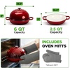 image:imageNutriChef 102 Enameled Cast Iron Bread Oven DomeShaped Sourdough Baking Pan with Handles amp Silicone Gloves OvenSafe to 500F Dishwasher Safe Dutch Oven Bread Pan RedRed