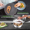 image:imageNutriChef 12Piece Stainless Steel Kitchenware  Pots amp Pans Set Clad Kitchen Cookware w Silicone Grip Handles Fry Pan Interior Coated w Prestige Ceramic NonStick Coating Stylish Kitchen CookwareStainless
