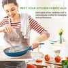image:imageNutriChef 12Piece Stainless Steel Kitchenware  Pots amp Pans Set Clad Kitchen Cookware w Silicone Grip Handles Fry Pan Interior Coated w Prestige Ceramic NonStick Coating Stylish Kitchen CookwareGreen