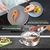 image:imageNutriChef 12Piece Stainless Steel Kitchenware  Pots amp Pans Set Clad Kitchen Cookware w Silicone Grip Handles Fry Pan Interior Coated w Prestige Ceramic NonStick Coating Stylish Kitchen CookwareSilver