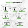 image:imageNutriChef 12Piece Stainless Steel Kitchenware  Pots amp Pans Set Clad Kitchen Cookware w Silicone Grip Handles Fry Pan Interior Coated w Prestige Ceramic NonStick Coating Stylish Kitchen CookwareSilver