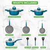 image:imageNutriChef 12Piece Stainless Steel Kitchenware  Pots amp Pans Set Clad Kitchen Cookware w Silicone Grip Handles Fry Pan Interior Coated w Prestige Ceramic NonStick Coating Stylish Kitchen CookwareGreen