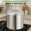 image:imageNutriChef 14 Quart Stock Pot with Lid  Heavy Duty Stainless Steel Induction Ready Ergonomic HandlesStainless Steel