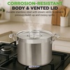 image:imageNutriChef 14 Quart Stock Pot with Lid  Heavy Duty Stainless Steel Induction Ready Ergonomic HandlesStainless Steel