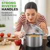 image:imageNutriChef 14 Quart Stock Pot with Lid  Heavy Duty Stainless Steel Induction Ready Ergonomic HandlesStainless Steel