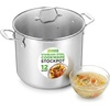 image:imageNutriChef 14 Quart Stock Pot with Lid  Heavy Duty Stainless Steel Induction Ready Ergonomic HandlesStainless Steel