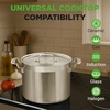 image:imageNutriChef 14 Quart Stock Pot with Lid  Heavy Duty Stainless Steel Induction Ready Ergonomic HandlesStainless Steel